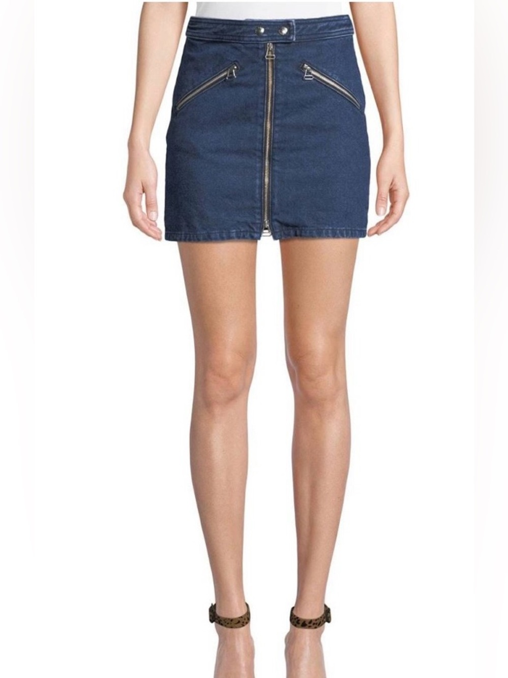 rag & bone Racer Marcy Denim Mini Skirt Size 25 Dark Wash Zip Front